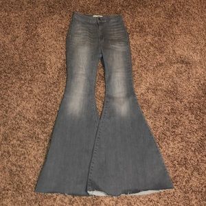 Free People Grey Bell Bottoms